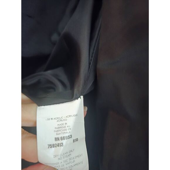 Women's‎ Joan Leslie Tweed Suit Blazer Jacket Burgundy Black Herringbone Pattern - Picture 4 of 8